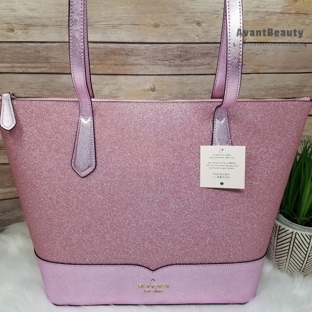 Kate Spade  Lola Glitter Tote Shoulder Rose Pink - Picture 6 of 14